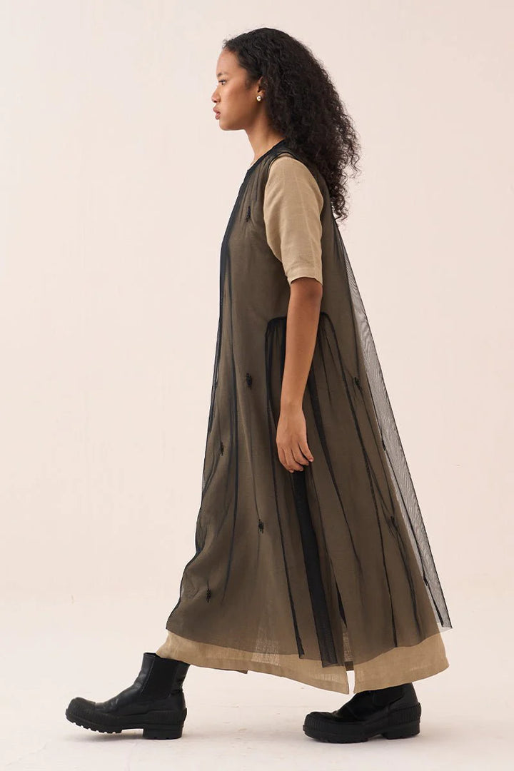 Emb. Side Gather Dress