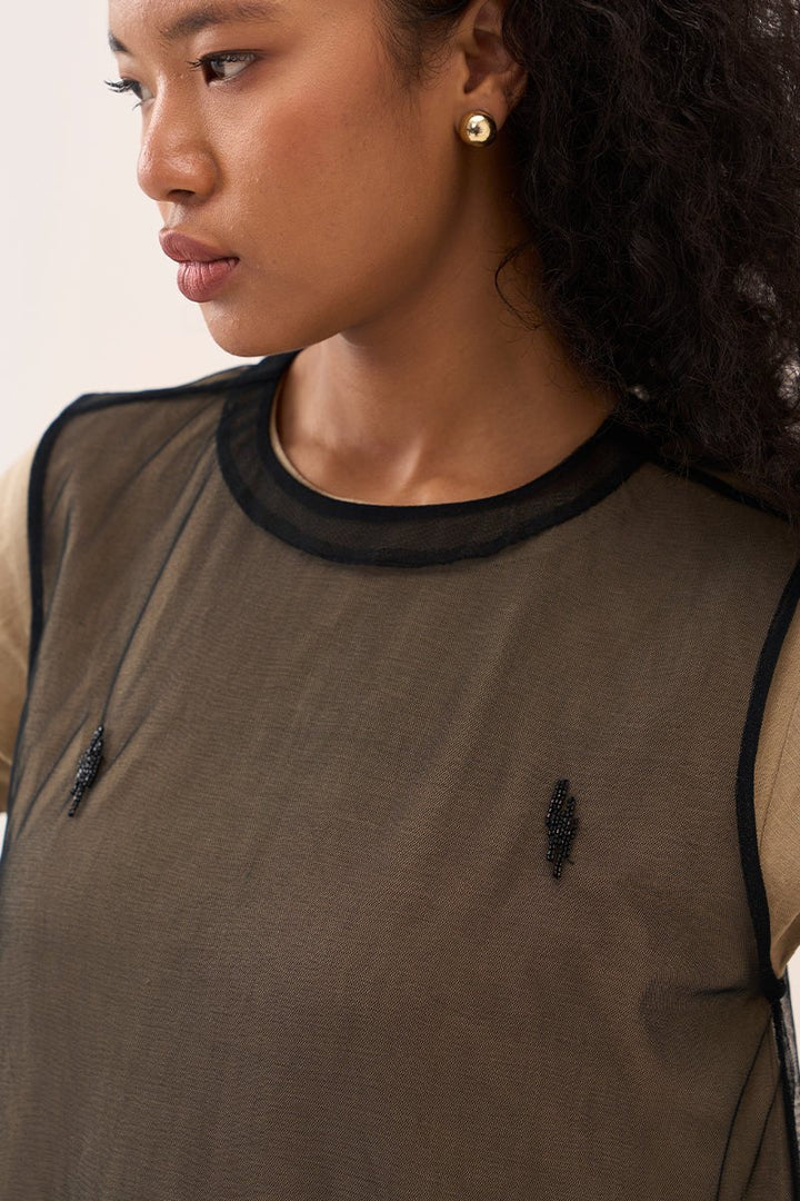 Emb. Side Gather Dress
