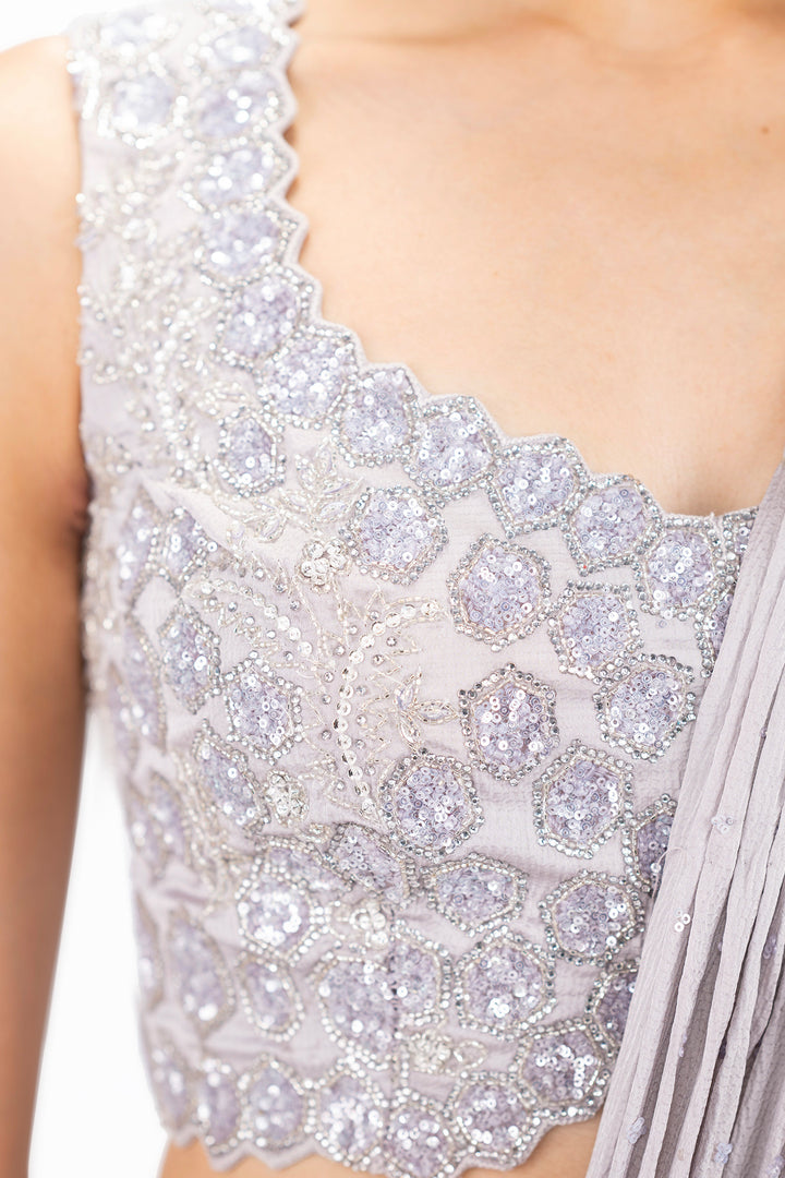 Embellished Monochrome Satin Lehenga