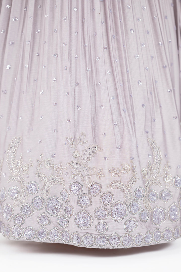 Embellished Monochrome Satin Lehenga