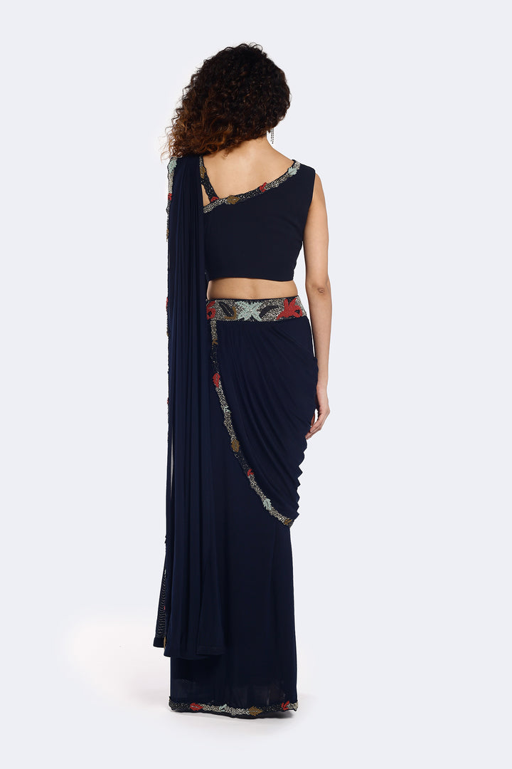 Foliage Embellished Drape Saree