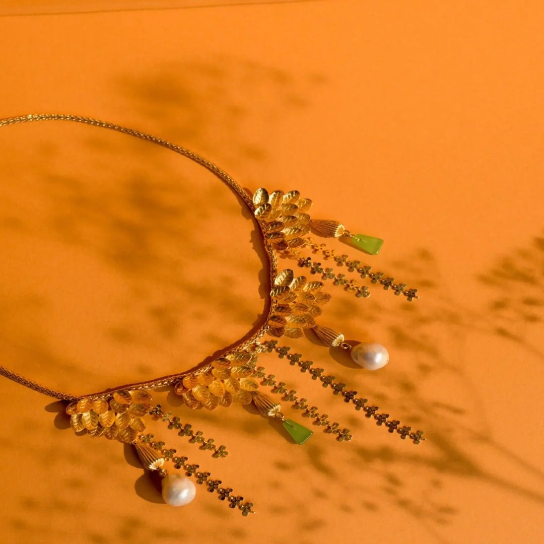 Forest Flower Gold Neckpiece