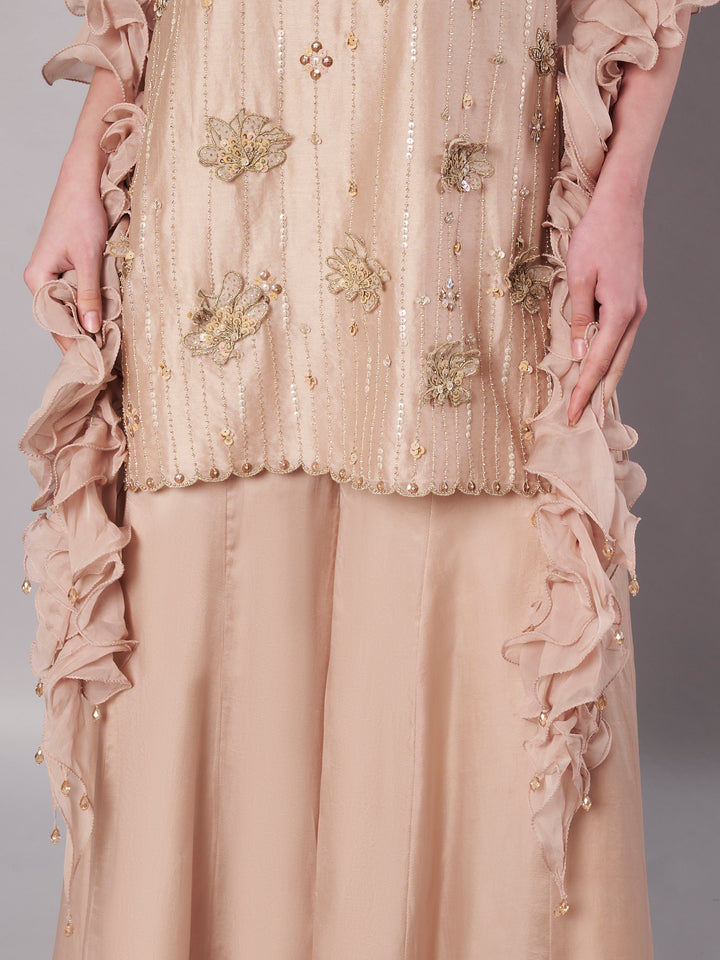 Florale Halter Suit Set - Champagne