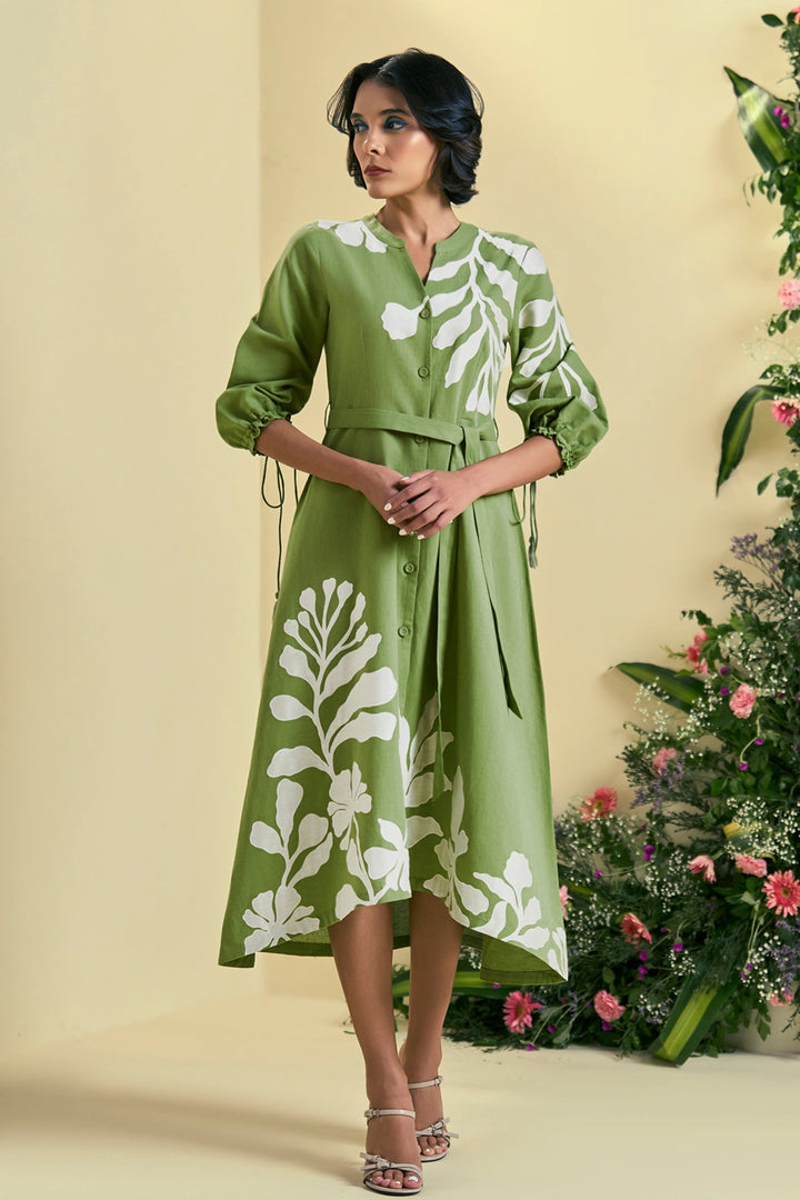 Origani Green Iris Dress