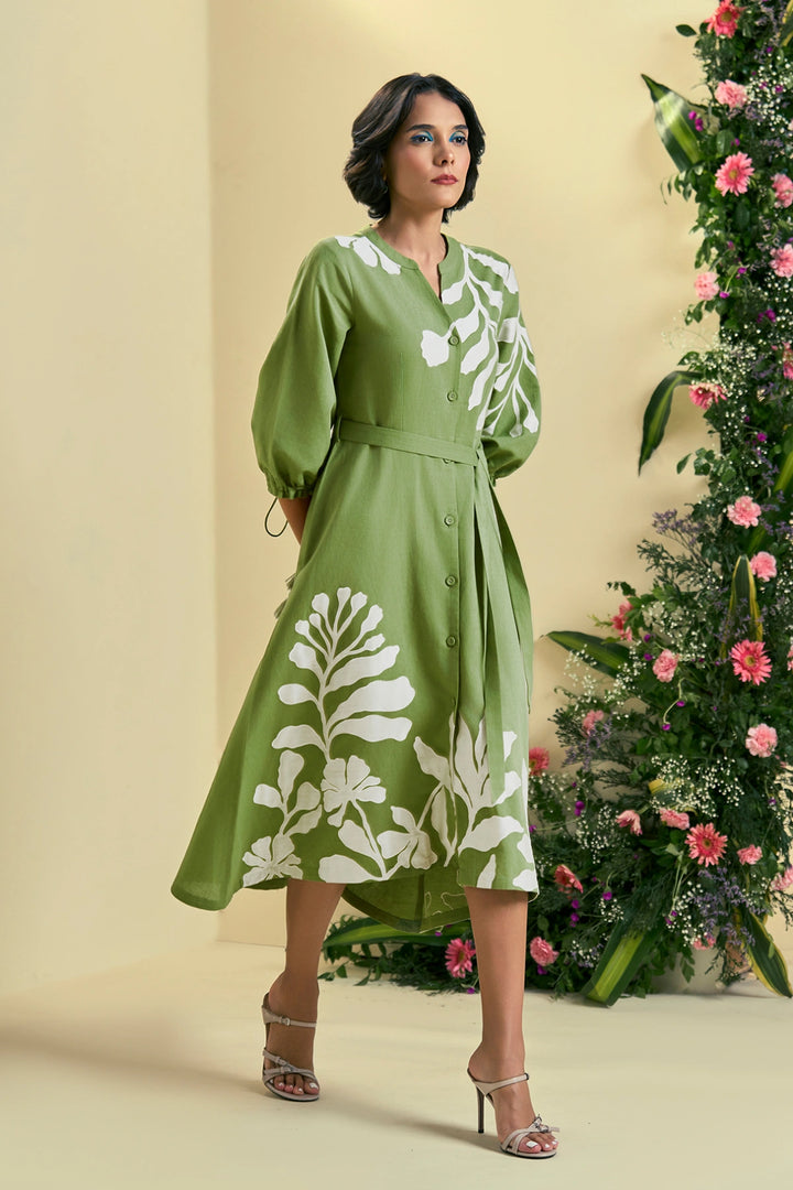 Origani Green Iris Dress