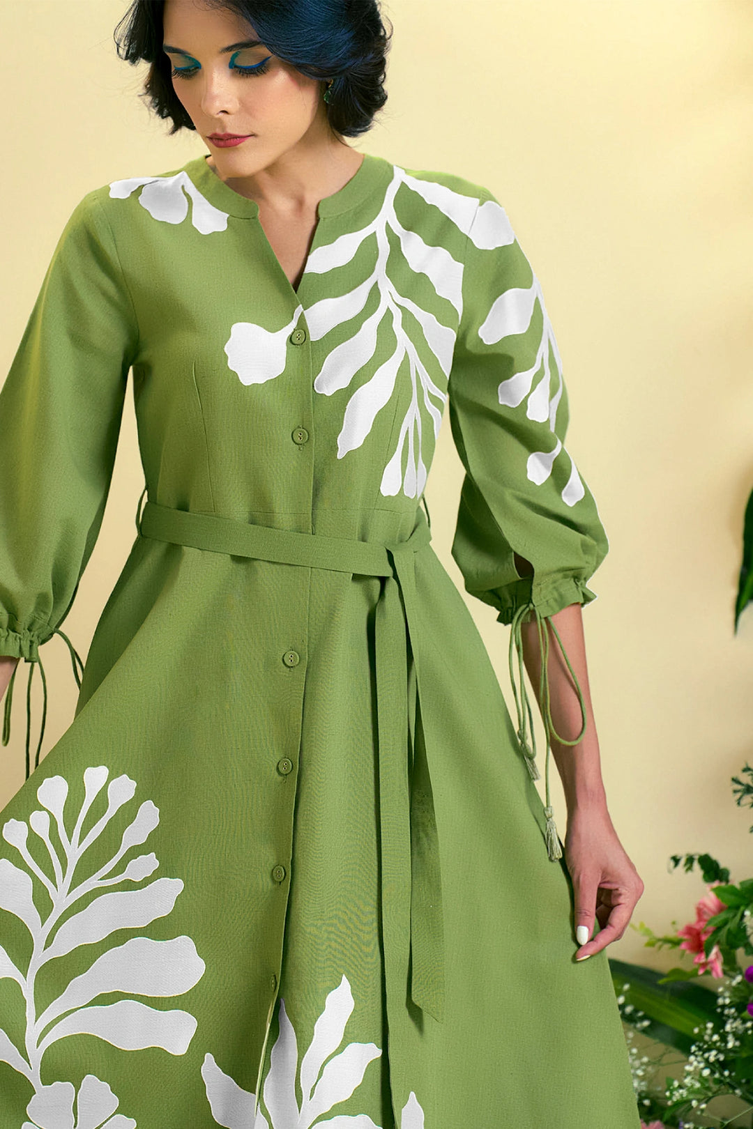 Origani Green Iris Dress