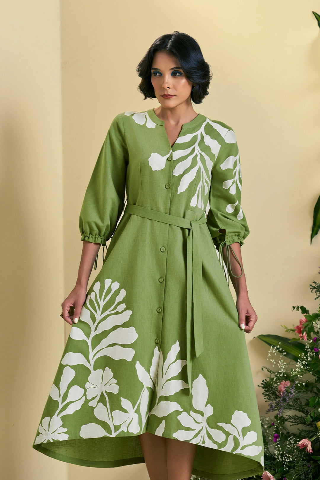 Origani Green Iris Dress