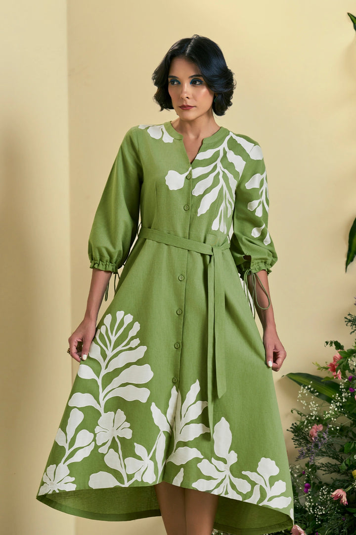 Origani Green Iris Dress