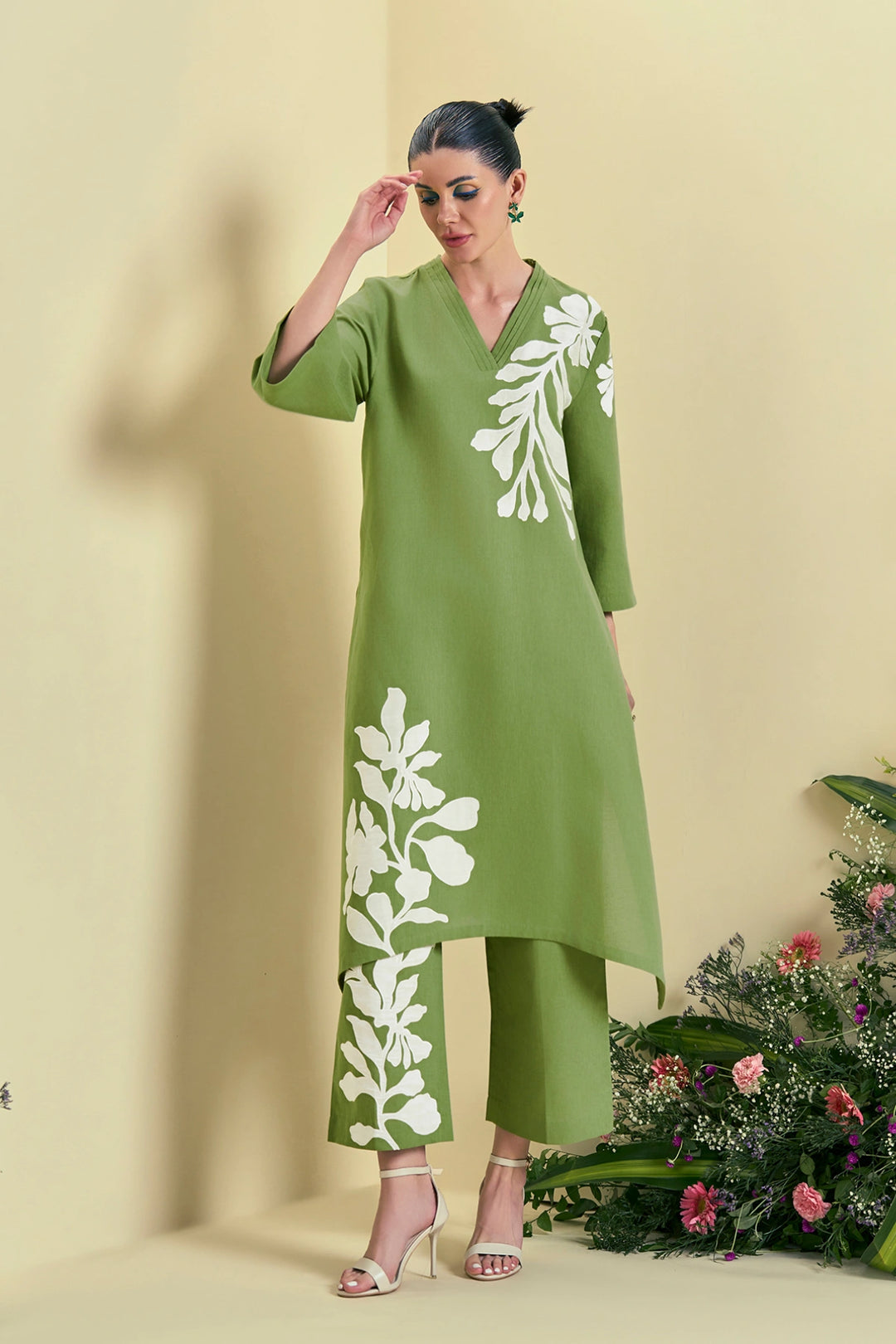 Origani Green Willow Kurta Set