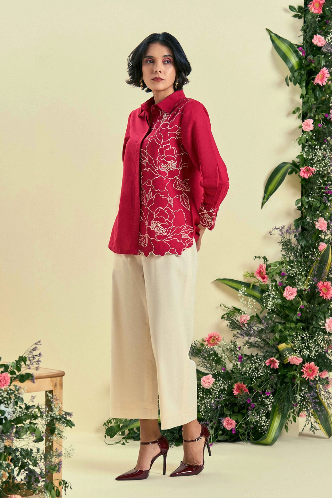 Origani Red Bloom Co-Ord Set