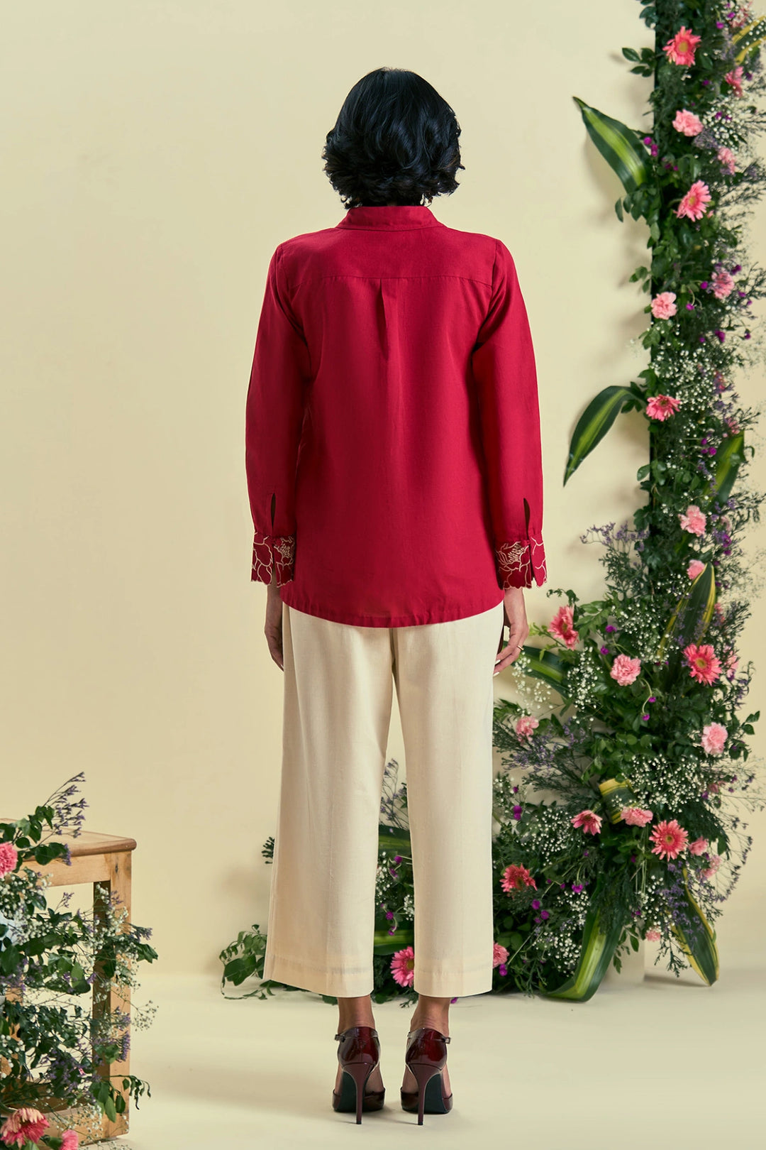 Origani Red Bloom Shirt