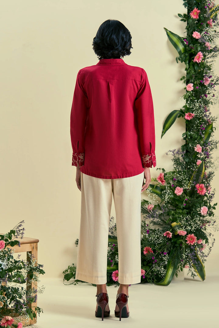 Origani Red Bloom Shirt