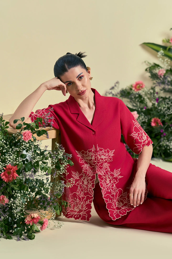 Origani Red Amara Co-Ord Set