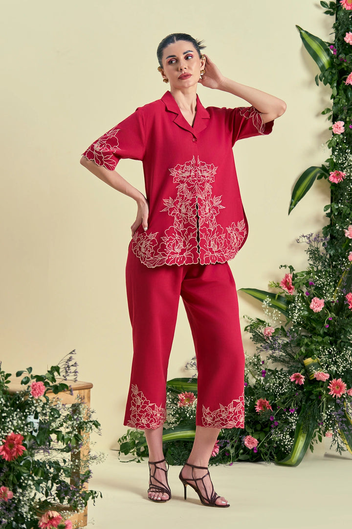 Origani Red Amara Co-Ord Set