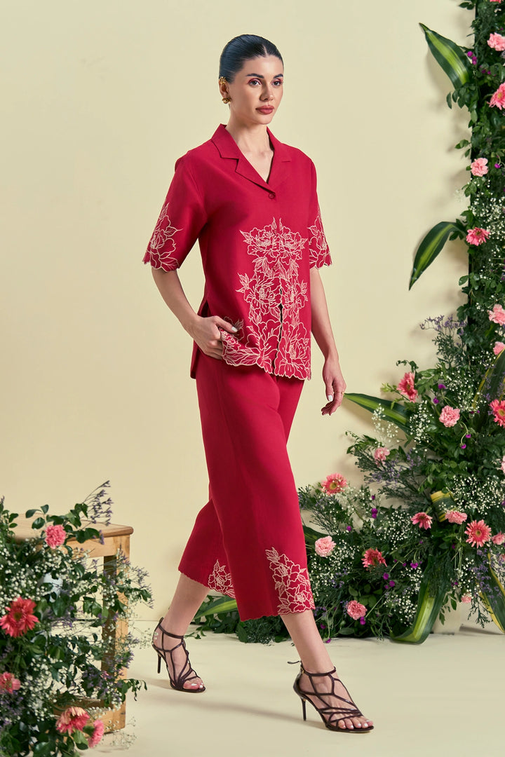 Origani Red Amara Co-Ord Set