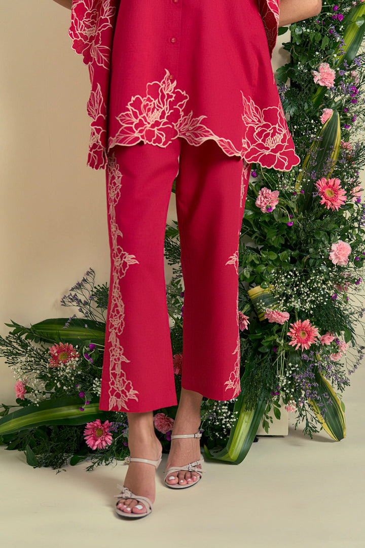 Origani Red Jardin Kaftan Set