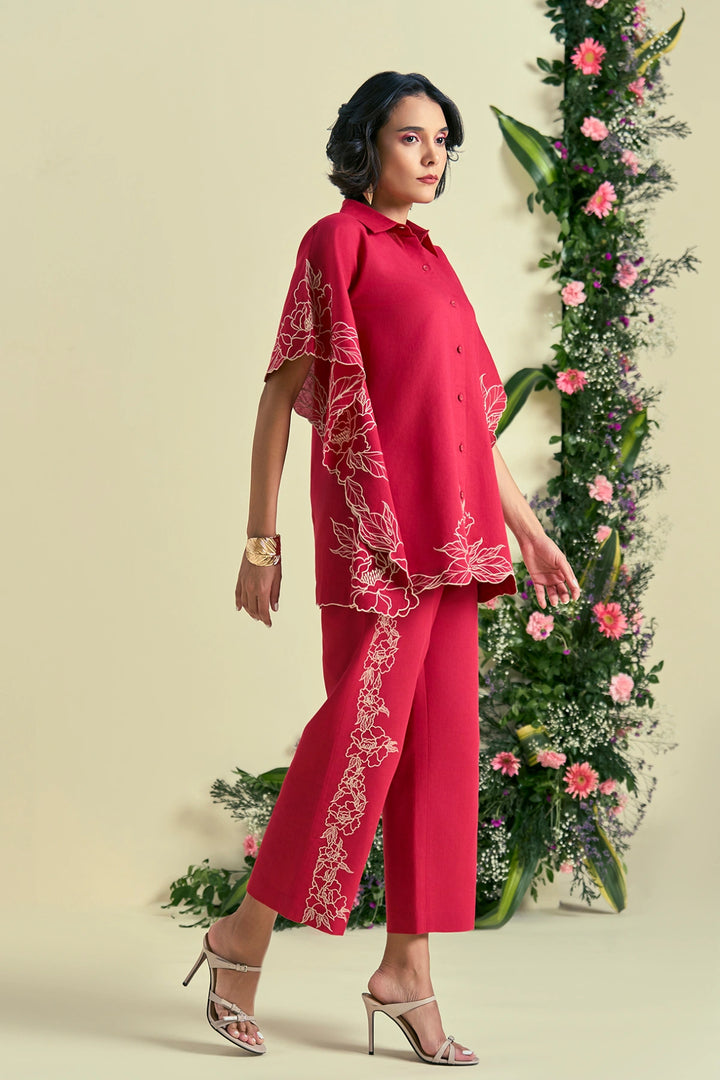 Origani Red Jardin Kaftan Set