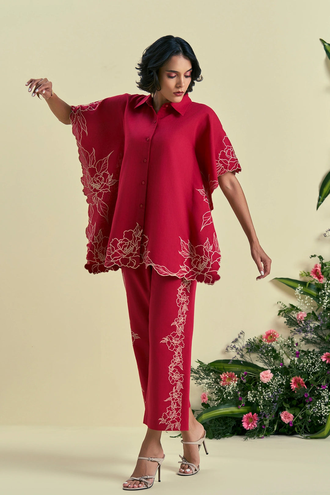 Origani Red Jardin Pant