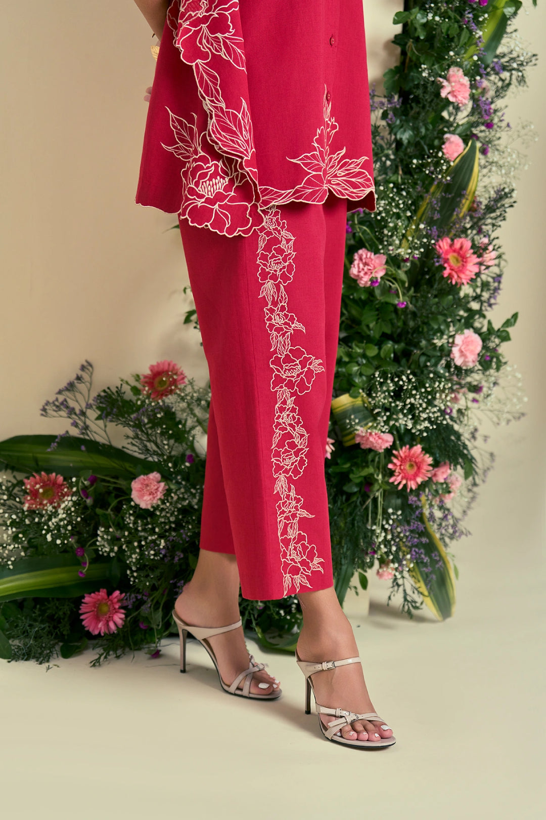 Origani Red Jardin Pant