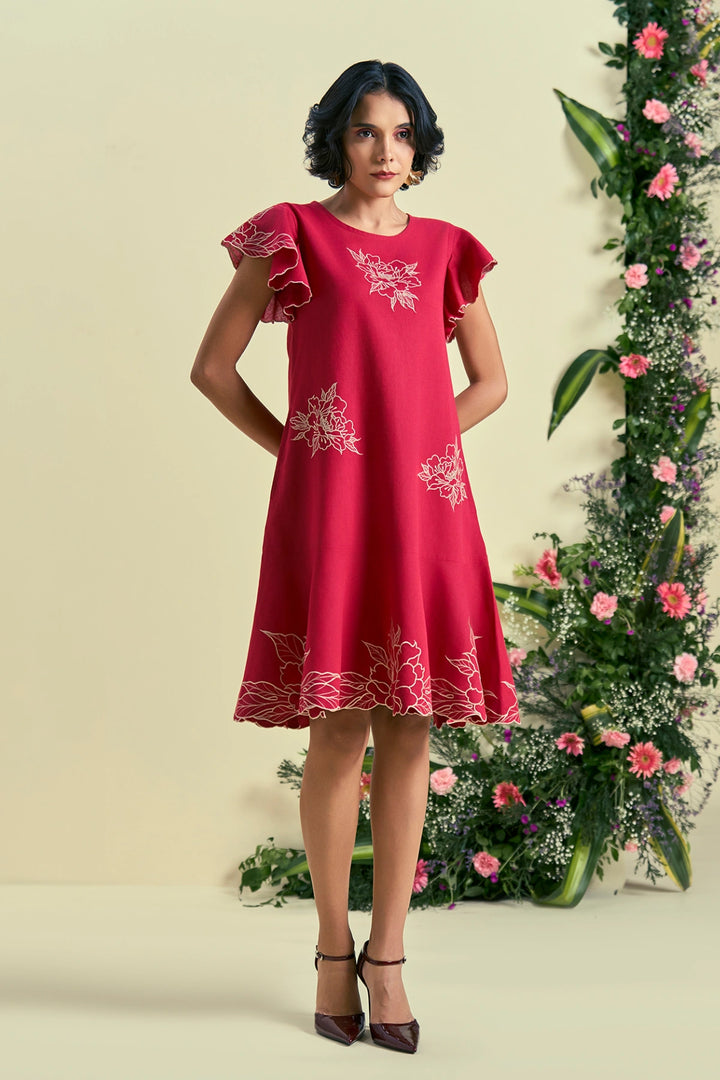Origani Red Serene Dress