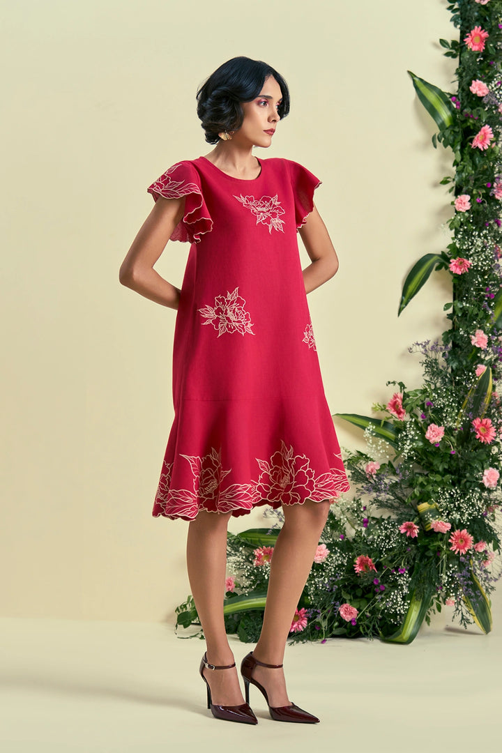 Origani Red Serene Dress
