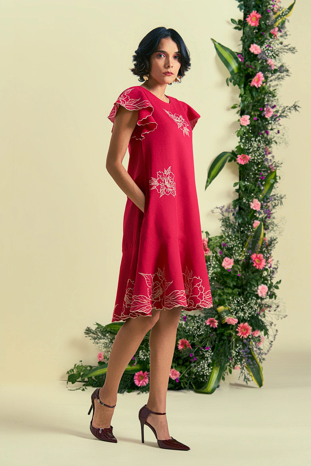 Origani Red Serene Dress