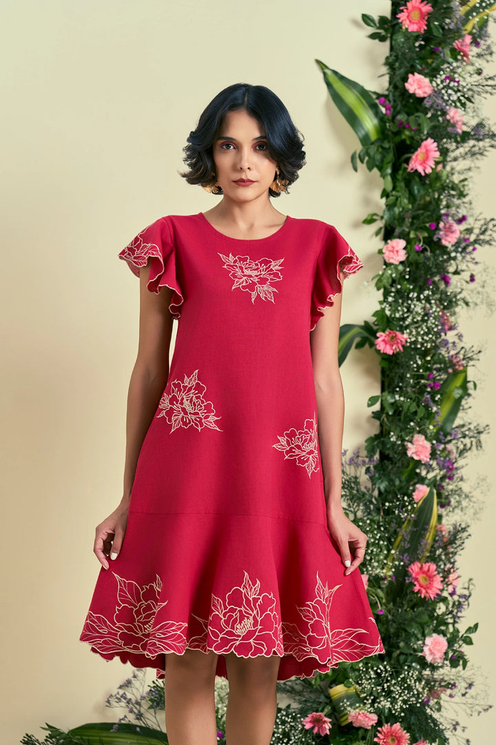 Origani Red Serene Dress