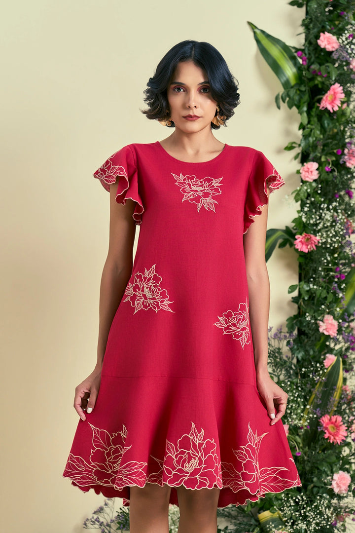 Origani Red Serene Dress