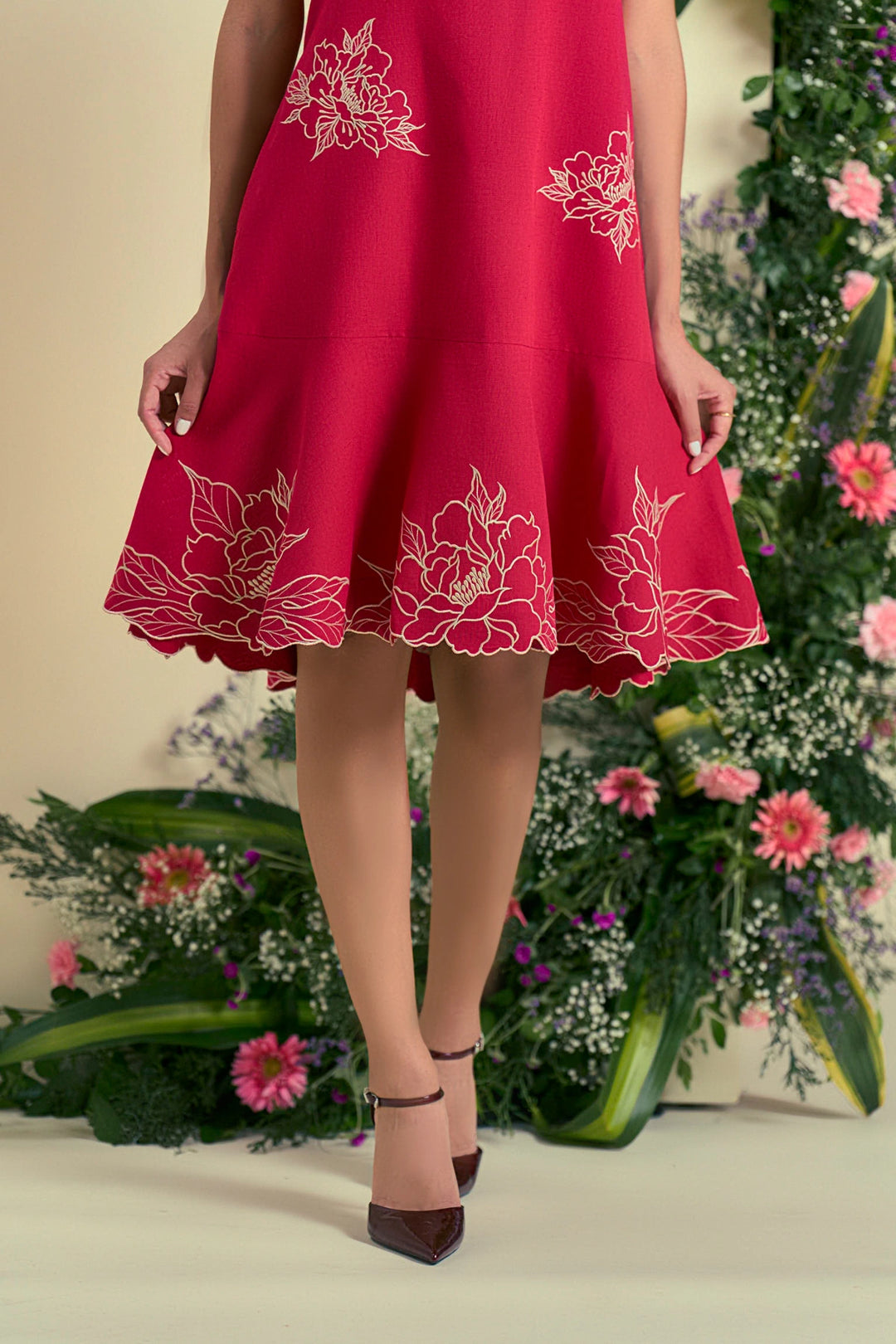 Origani Red Serene Dress