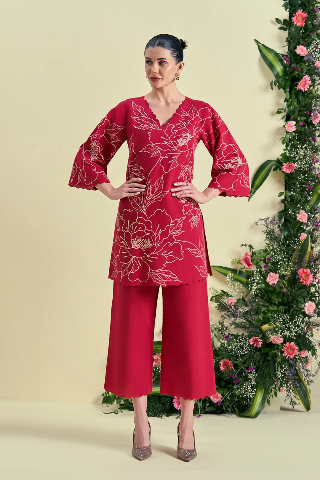 Origani Red Nira Pant