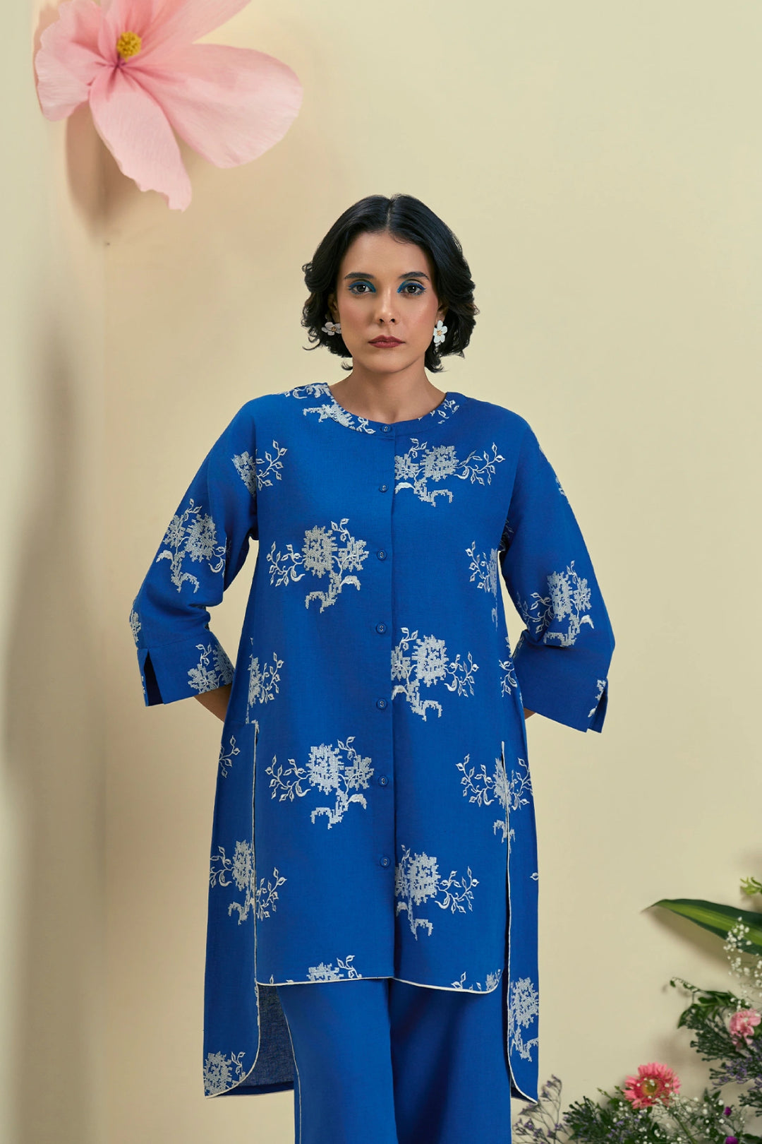 Origani Blue Noor Tunic Set