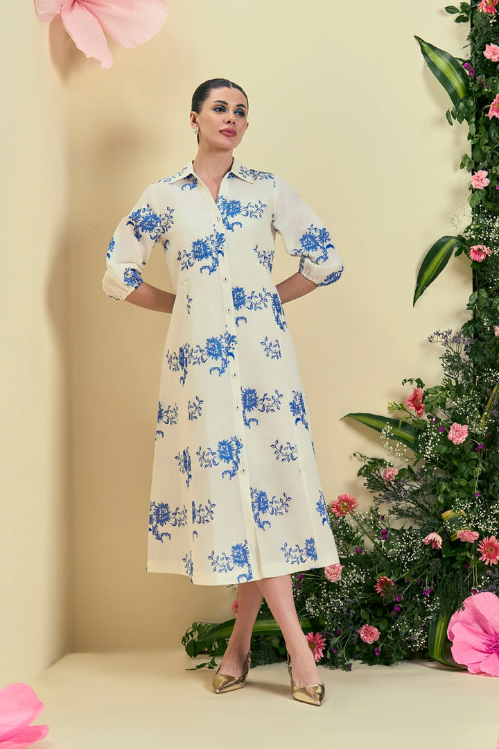 Origani Off White Diora Midi Dress