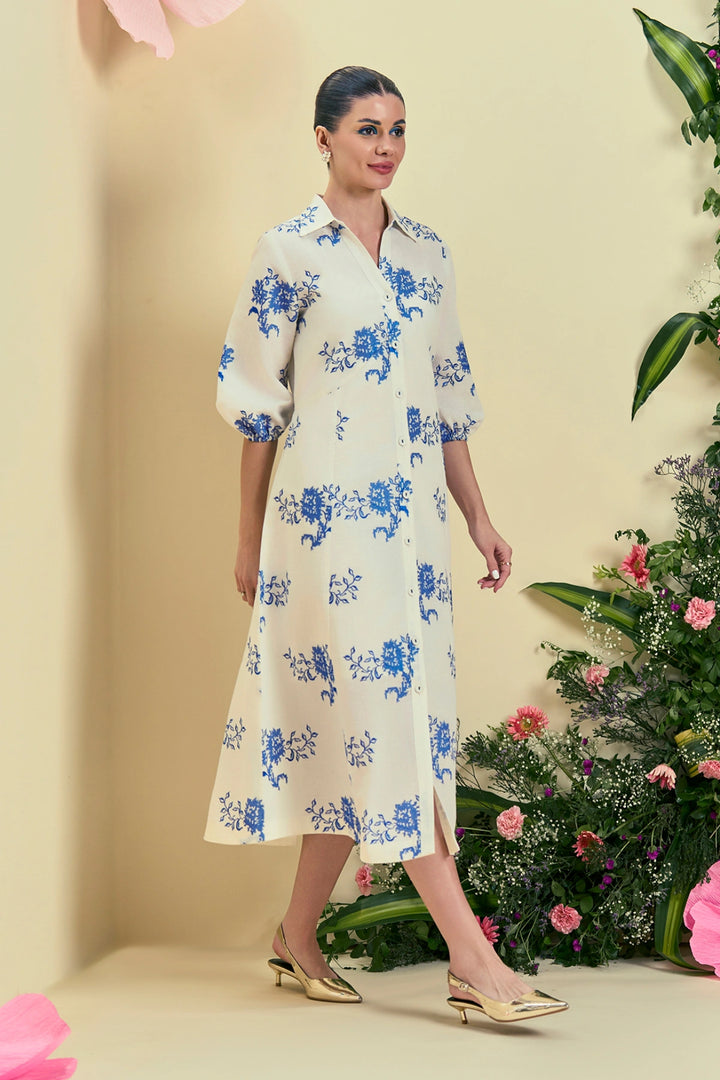 Origani Off White Diora Midi Dress