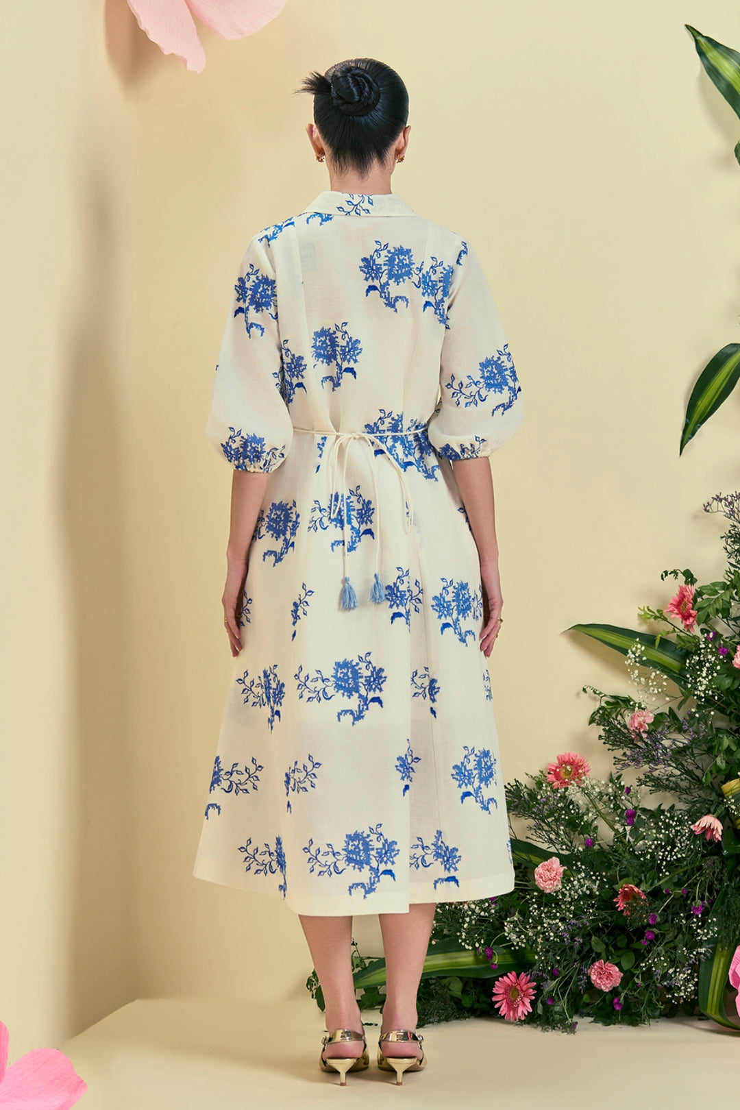 Origani Off White Diora Midi Dress