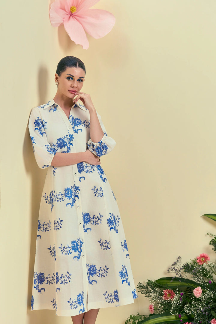 Origani Off White Diora Midi Dress