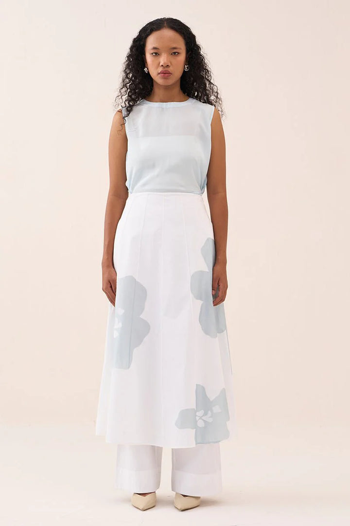 Floral Reverse Applique Skirt Pant Co-Ord (Set Of 2)