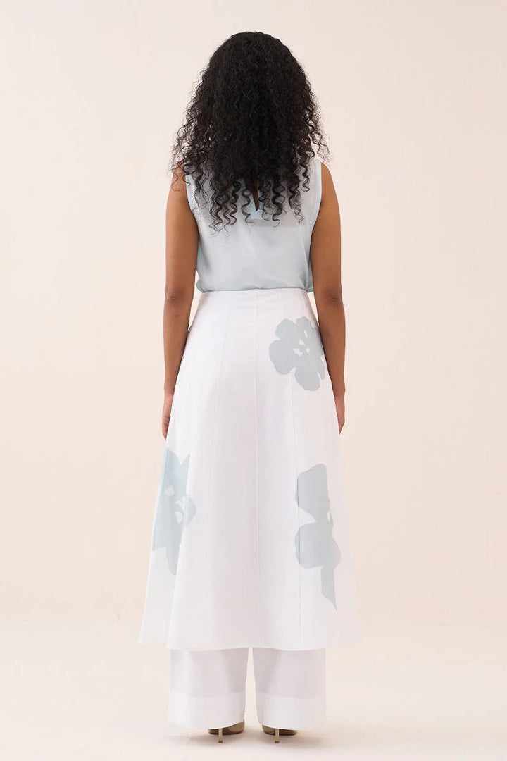 Floral Reverse Applique Skirt Pant Co-Ord (Set Of 2)