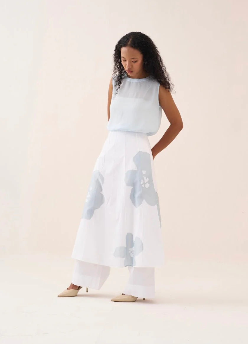 Floral Reverse Applique Skirt Pant