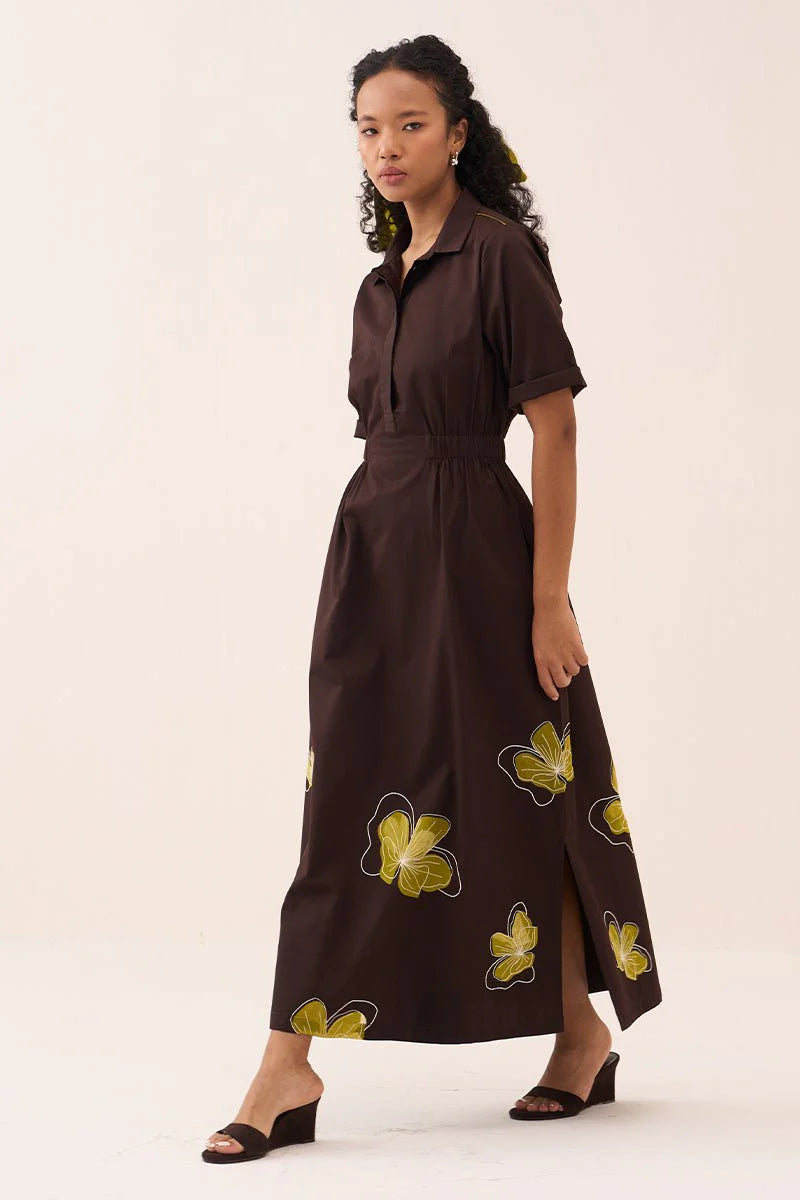 Floral Reverse Applique Dress