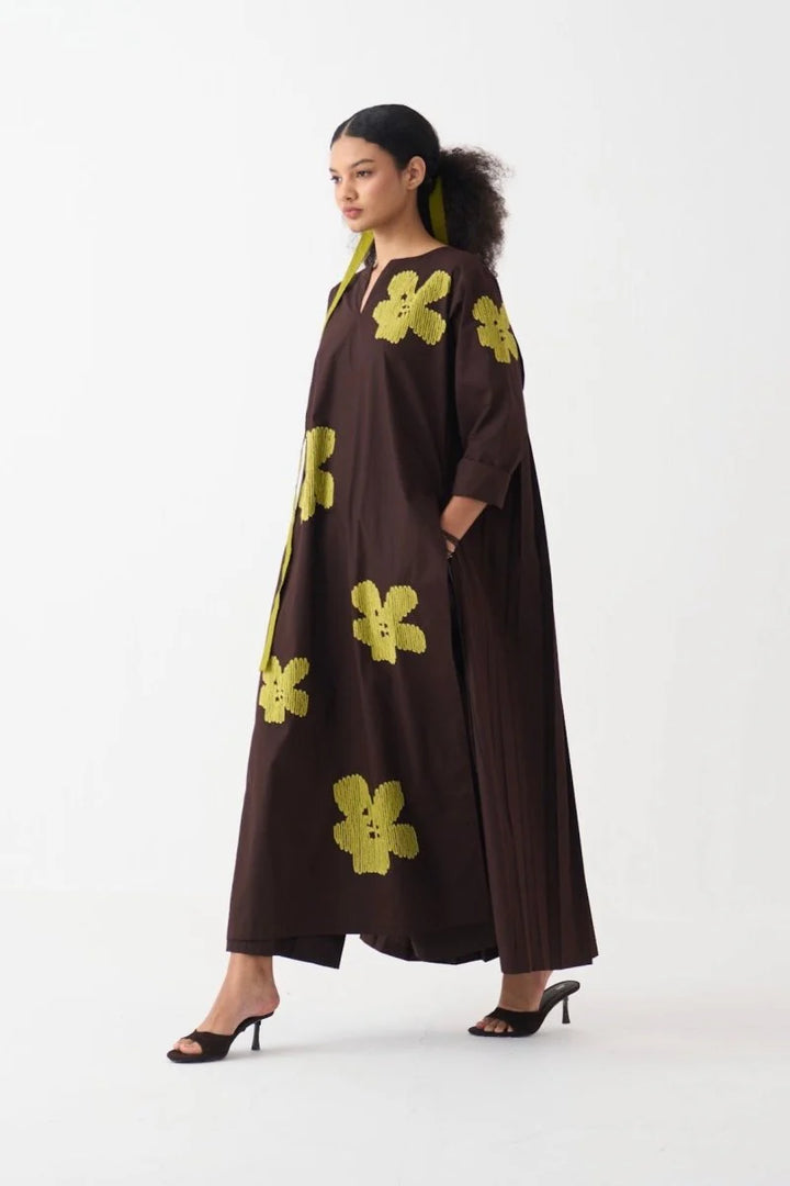 Floral Emb. Back Pleat Tunic Co-ord (Set of 2 )