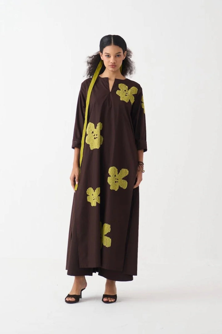 Floral Emb. Back Pleat Tunic Co-ord (Set of 2 )
