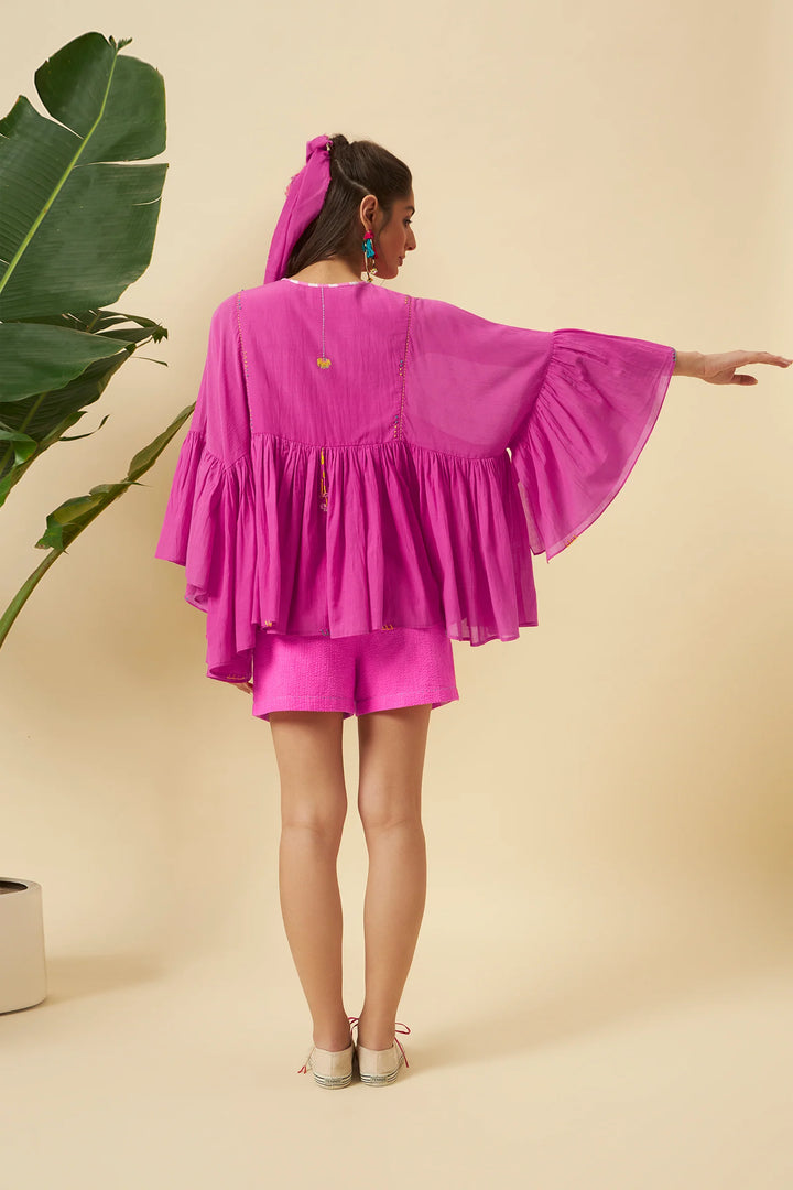 Fuschia Pink Tier Top