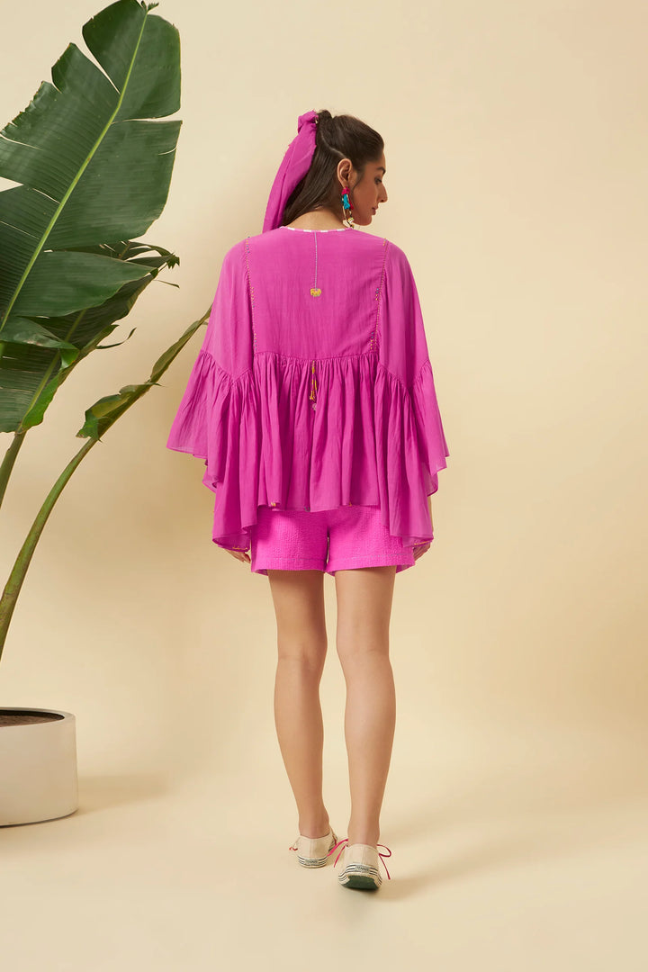 Fuschia Pink Tier Top
