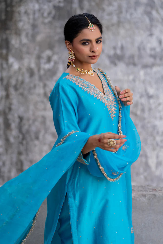 Firozi Straight Kurta Set