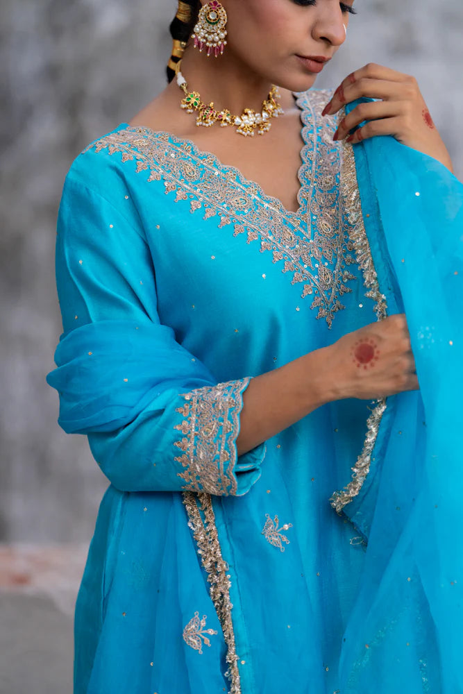 Firozi Straight Kurta Set