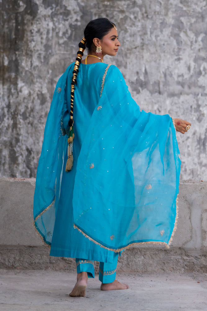 Firozi Straight Kurta Set