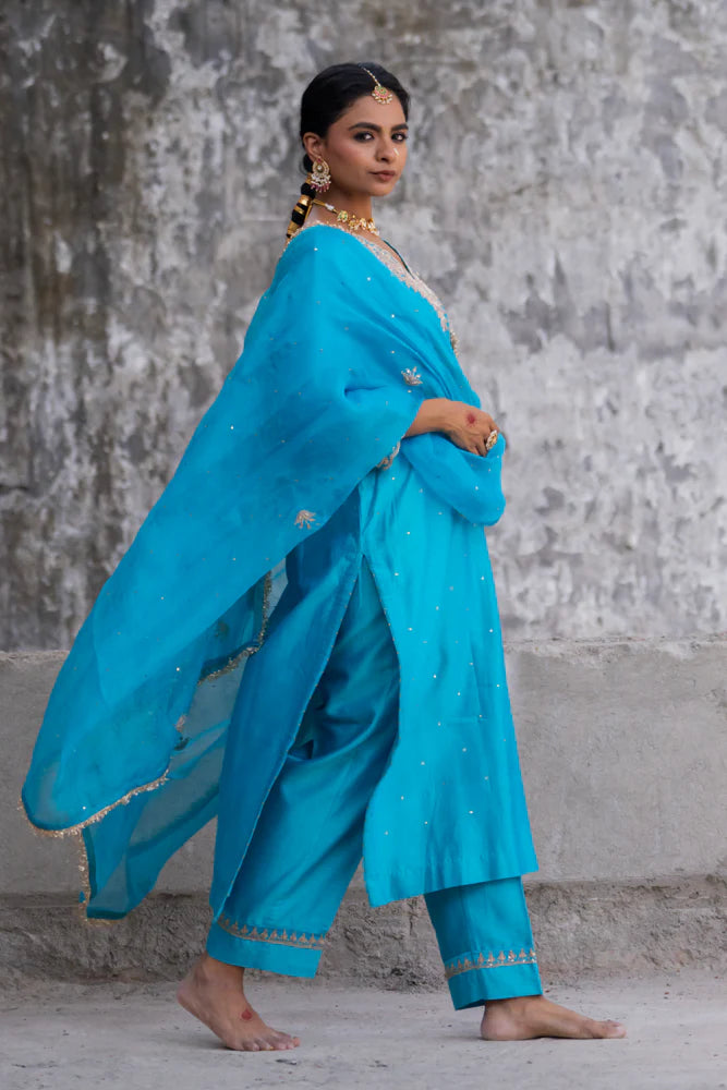 Firozi Straight Kurta Set