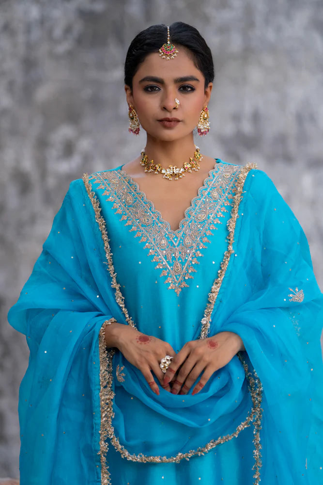 Firozi Straight Kurta Set