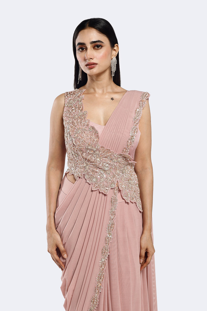 Faux Slash Drape saree