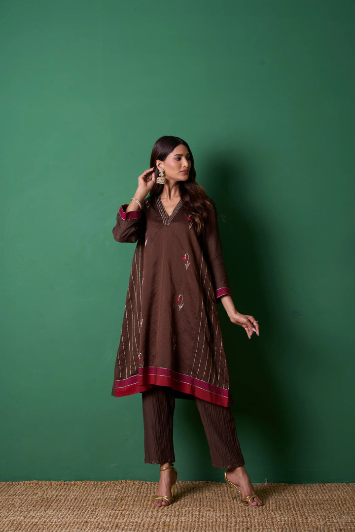 Glee Brown Kurta (Set of 2)